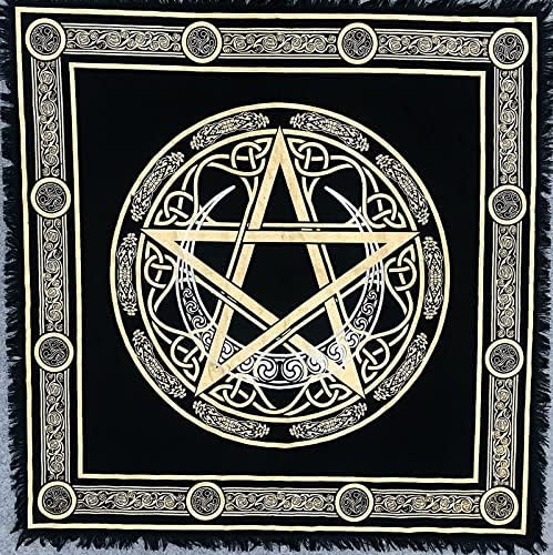 מבד מזבח באיכותו של Hulex Duck Pentagram Pentagram כישוף אלטר טארוט מורח בד עליון וויקאן רוחני רוחני 18x18 אינץ 'בד קדוש