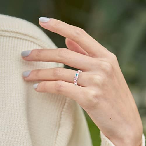 טבעות קריסטל חמודות טבעת פרפר זוהרת הטבעת צבעונית בהקרנה יכולה להאיר טבעת פרפר מתכווננת