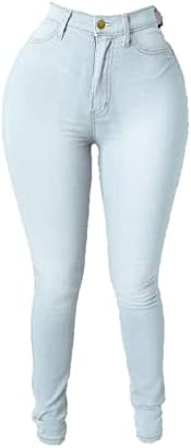 Maiyifu-GJ למותניים גבוהות מותניים עפרונות רזים ג'ינס סקרנים מזדמנים רזים מתאימים מכנסי ג'ינס מכנסיים סופר מתיחה מכנסי ג'ין