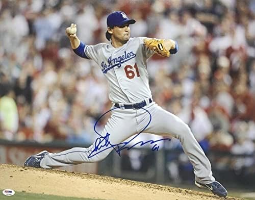 פארק צ'אן הו חתם על 16x20 צילום PSA 6A53883 דודג'רס - תמונות MLB עם חתימה