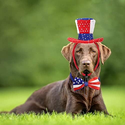 נושא פסטיבל של תלבושות מחמד כלב נושא פסטיבל ， חג המולד דגל אמריקאי כובע כלב בנדנה צעצוע כלב צווארון צווארון צווארון צעיף יום עצמאות יום