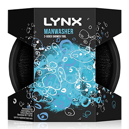 כלי מקלחת דו-צדדי של Lynx עם 2 אפשרויות קרצוף ספוג מקלחת Manwasher לניקוי טוב יותר