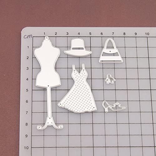 IKASEFU מלאכת נייר מתכת מתכת מותית שבלונות, מלאכת DIY פלדת פחמן פחמן תבנית תבנית תיק חצאית כובע שמלה חיתוך מתים, מתלה בגדי נעליים גבוהות