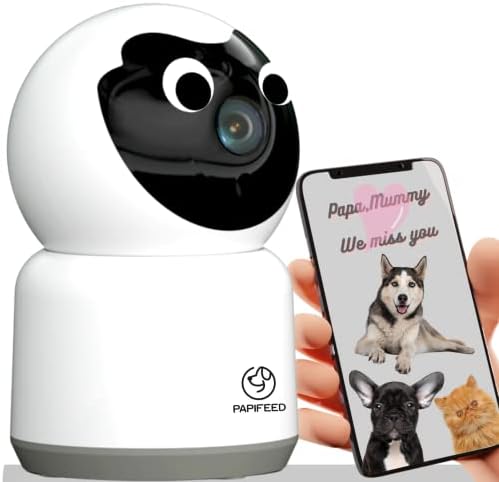 מצלמת אבטחה מקורה של מצלמת חיות מחמד מקורה, 1080p HD 5/2.4GHz WiFi מצלמה ביתית לניטור חתול/כלב/תינוקות עם אפליקציית טלפון דו כיוונית ראיית