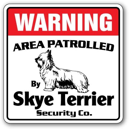 שלט אבטחה של Skye Terrier סיור על בעל שמירה על כלבי חיות מחמד גזע מלונה וטרינר