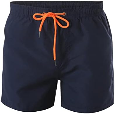 Wenkomg1 מכנסיים קצרים מהיר של חוף יבש לגברים, מכנסיים קצרים המותניים האלסטיים משיכת מכנסי אימון קצרים גזעי שחייה ללא אניה רשת