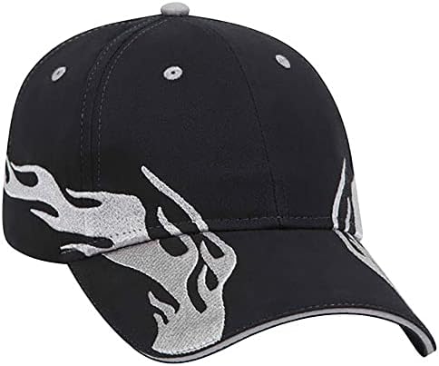 עיצוב להבת אפר פין 6 פאנל מובנה כובע בייסבול מוברש מוברש פרופיל נמוך